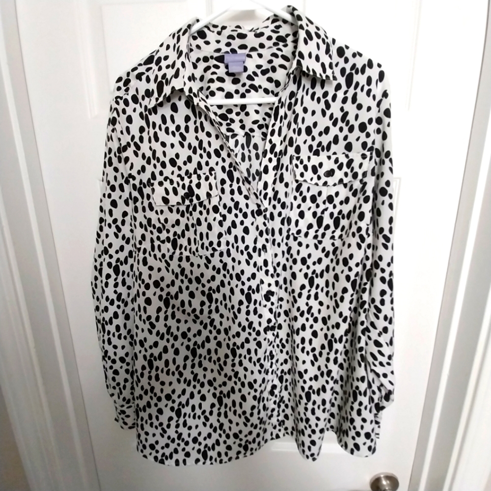 Long Sleeve Printed Blouse